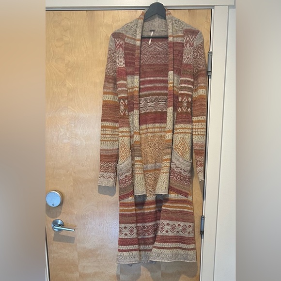 Free People Warm Toned Striped Cardigan - Picture 8 of 9